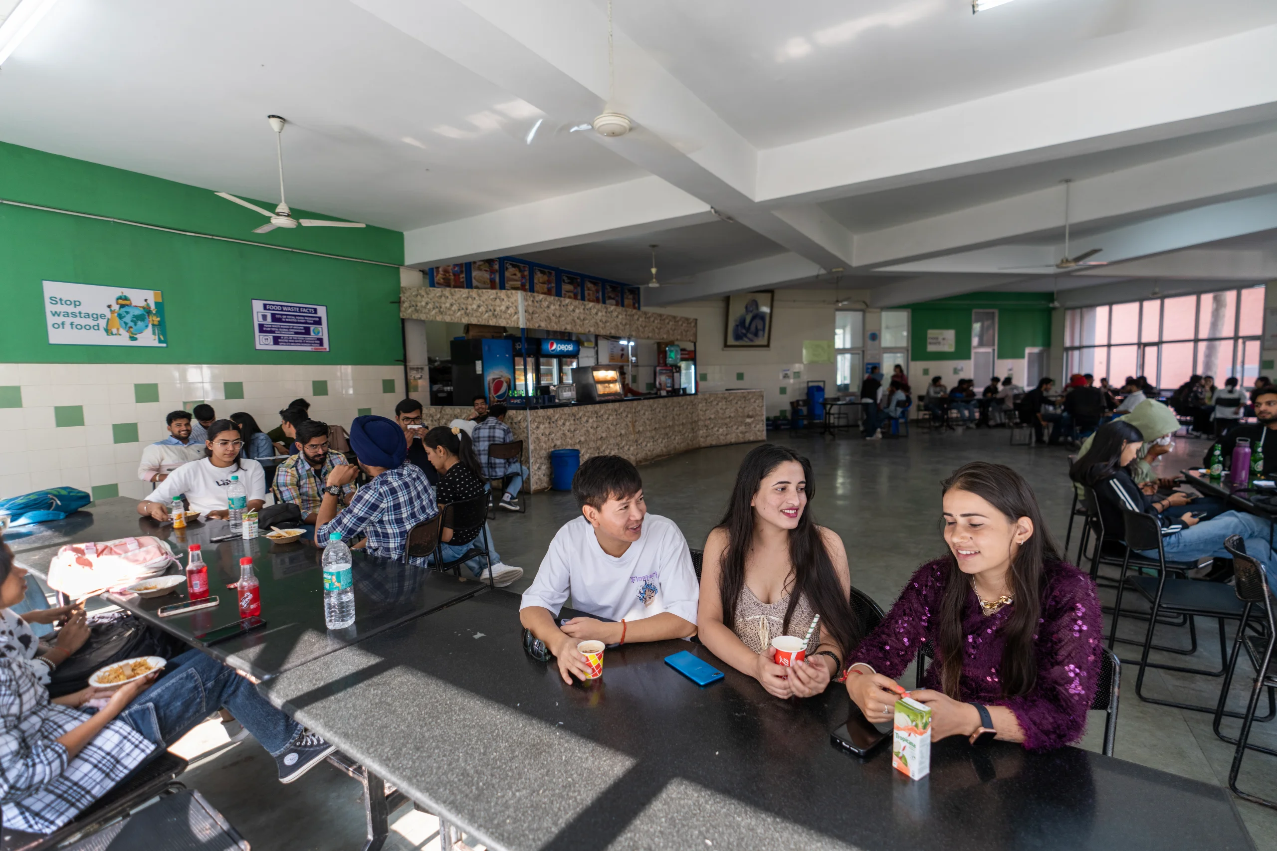 Students at the campus canteen