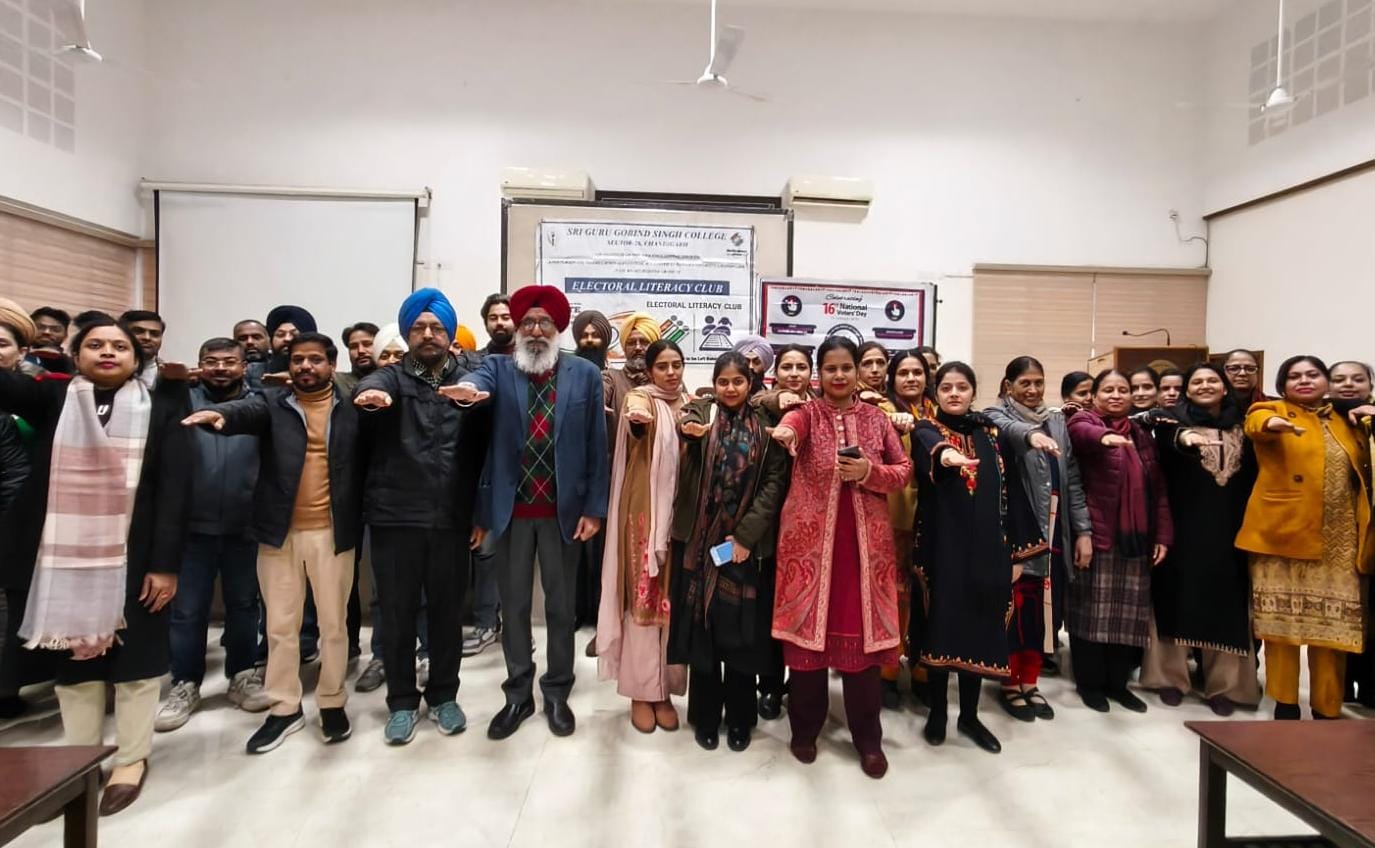 National Voters' Day celebration at Sri Guru Gobind Singh College, Sector 26, Chandigarh