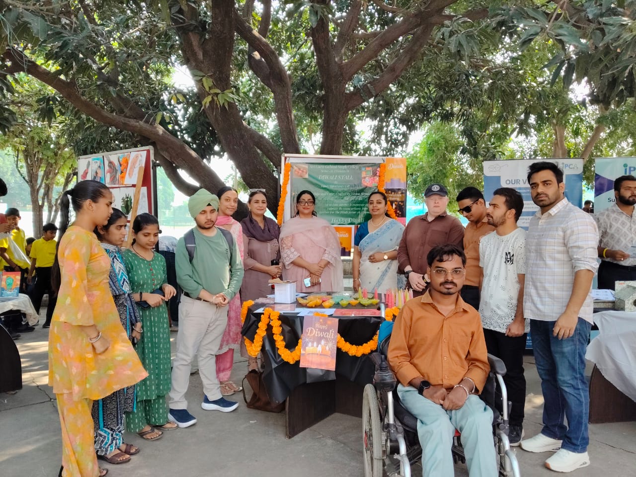 Visually Impaired and PwD students of the College at Diwali Stall