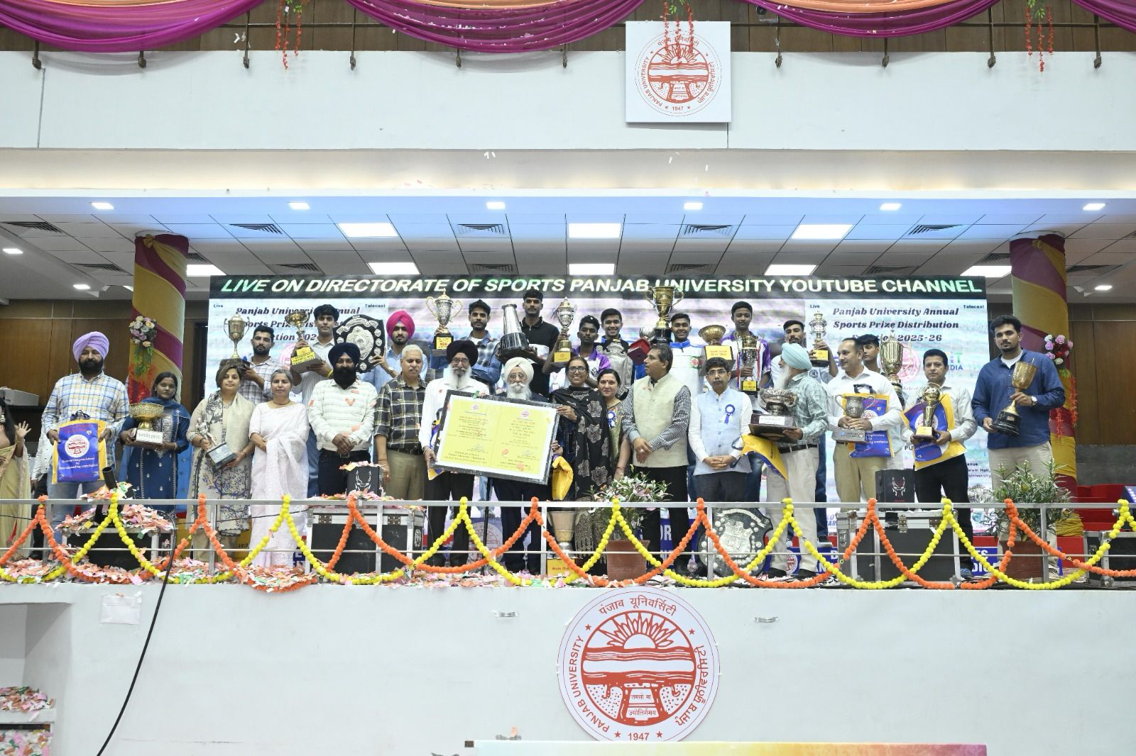 Trophy-winning team celebration